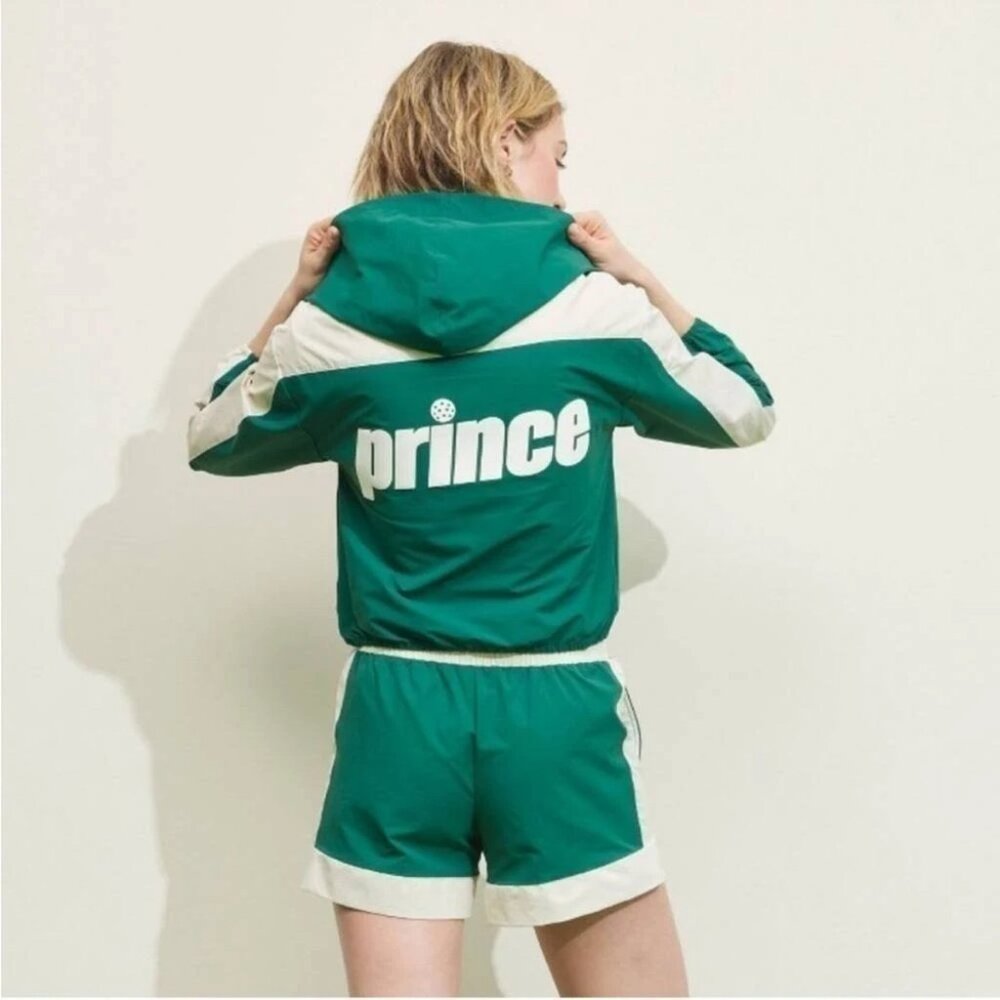 PRINCE Pickleball Nylon Jacket Cropped Full Zip Windbreaker Sporty Girl Medium